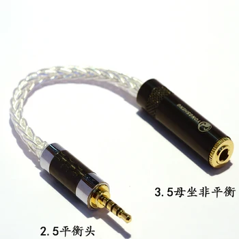 Audiocrast 15 cm Ogljikovih vlaken 2,5 mm TRRS Uravnoteženo Moški-3,5 mm Stereo Ženski Slušalke Avdio Kabel
