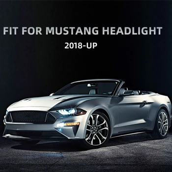 Avto LED Žarometi Za Ford Mustang 2018 - 2021 RGB LED Rurn Signal, ki Teče Luč, Angel Eye Smerniki Skupščine