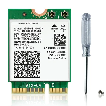AX411 Brezžična Omrežna Kartica Tri-Band Omrežno kartico Wifi 6E 5374Mbps Omrežna Kartica Podpira Bluetooth 5.3