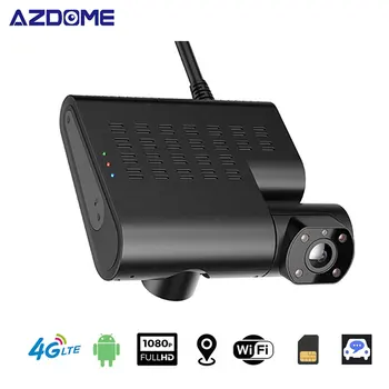 AZDOME 4G Skrite Dash Cam Z Dvojno Kamere v Živo Sledenje GPS WiFi Nadzor na Daljavo Avto DVR Kamera Snemalnik Brezplačno Progi