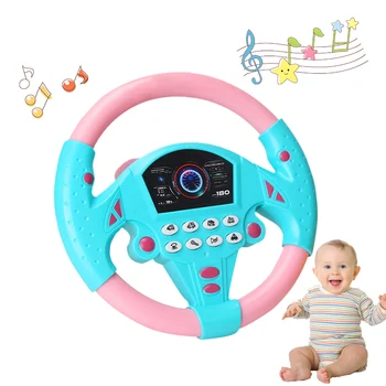 Baby Eletric Simulacija Vožnje Volan Avtomobila Igrače, z Lahka Glasba Sesalni Komplementa Otroke Igre Co-pilot Glas Igrača