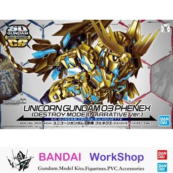 Bandai Original SDCS Križ Silhueto Gundam Unicorn 03 Phenex Dejanje Slika Skupščine Model Komplet Zbirateljske Darila