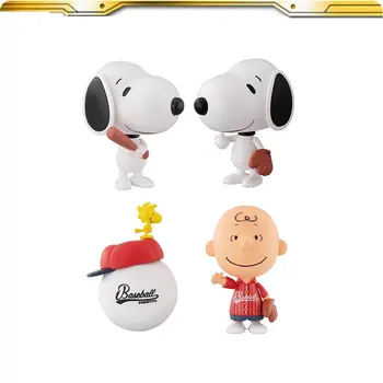 BANDAI Snoopy Lutka Serije ARAŠIDI 6 Charlie Brown PVC Dejanje Slika Zbirateljske Model, Okraski, Igrače Otrok Darilo