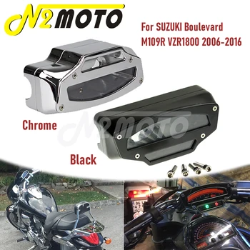 Black Chrome Motocikel Tach Gauge Merilnik, merilnik Hitrosti merilnik vrtljajev Stanovanj, Kritje po Meri Za SUZUKI Boulevard M109R VZR1800 2006-16