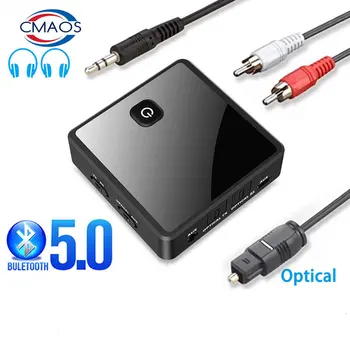 Bluetooth 5.0 Oddajnik Sprejemnik Nizke Latence 3.5 mm AUX Priključek Optični Stereo Glasbe Brezžična Zvočna kartica Za PC TV Avto Zvočniki
