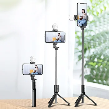 Bluetooth, združljiva Selfie Palico s Stojalom Daljinski upravljalnik Foto Video Fill Light Monopod Držalo za Telefon za iPhone 12 11