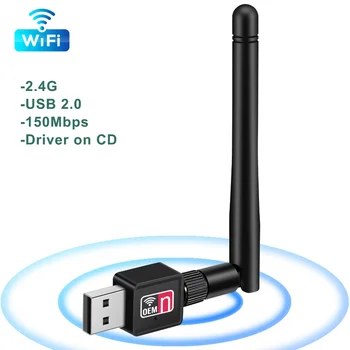 Brezžično Omrežno Kartico USB Wifi Adapter Wi-Fi Sprejemnik 802.11 n 2.4 G Wi-Fi Redeptor