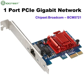 Broadcom Čip 1 Vmesnik PCIe 1Gbps Gigabit NIC Adapter Omrežna Kartica 10/100/1000 Mbps En priključek RJ45 Lan Controller BCM5721 Chipset