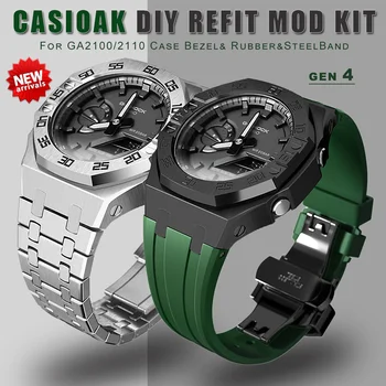 CasiOak Mod Kit GEN4 GA2100 GAB2100 Kovinski Okvir za Casio Spremembe 4rd Generacije Gume Watch Primeru Trak GA 2100/2110 Jekla