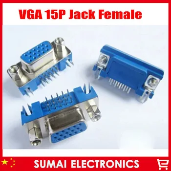 DB15 HDR15 DR15 VGA Jack Ženski vtičnice priključek tri vrstice 15 pin za 90 stopinj