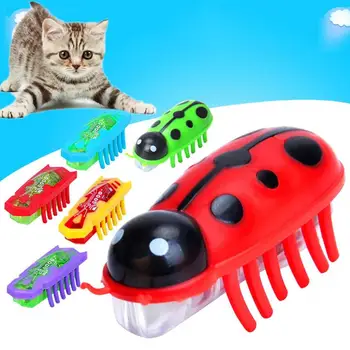 Delovanje 1 kos Pisane Uhaja Shake Samodejno Mačka Igrača Interaktivni Pet Dobave Električne Ladybug Električni Jjeza Igrača