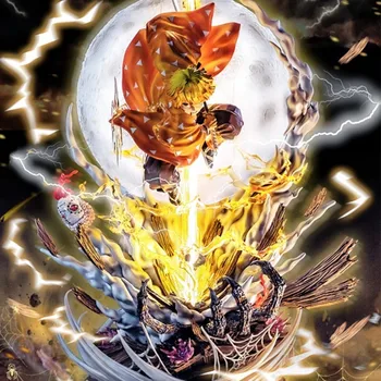 Demon Slayer Anime Slika 51 CM Agatsuma Zenitsu Super Posebne Učinke Scene Strele Flash Tri Glave Pvc Kip Model Darila