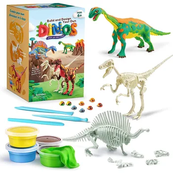Dinozaver Fosilnih Okostje Model otroške Igrače Tyrannosaurus Odkritje Izkopa Darilo diy dinozaver igrača ultra lahka glina