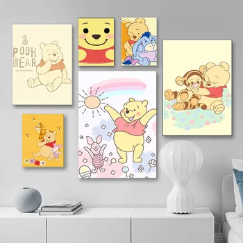 Disney Risanke Digitalni Oljna slika, Winnie The Pooh in Tigger Z Številk za Odrasle Ročno poslikano Doma Dekor