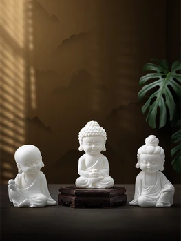 Doma Namizje Majhen Okrasni predmeti Keramični Kip Bude, Varen Avto Čaj Hišne Ročno Novi Kitajski Slog, ki je Primerna za dnevno Sobo, Pisarno