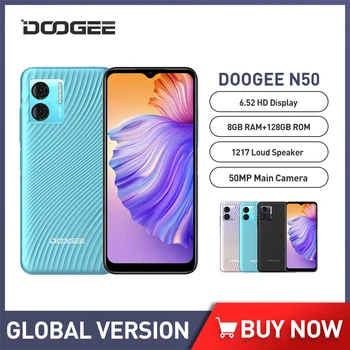 DOOGEE N50 Hitro Polnjenje Mobilnih Telefonov 6.52 Inch Android 13 Pametni Okta Core, 8GB+128GB 50MP Fotoaparata Baterije 4200mAh