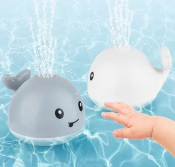 Električna indukcija vodni curek žogo baby tuš lahka glasba vode igrača vodni curek kita poletje