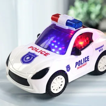 Električni Pisane Policija 1 Kos Sprehod Z Glasbo In Lahka otroška Igrača Avto Dropshipping Izpolnitev Padec Ladijskega prometa