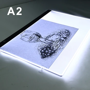 Elice A2 ultra tanek LED Risanje Digitalne Grafike Pad USB LED Lučka tipke za risanje tablet, Elektronskih Umetnosti, Slikarstvo