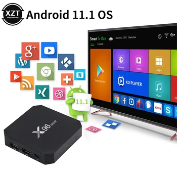 En Sklop X96 mini TV Box Android 11 Smart TV Box Allwinner H313 Quad Core 1/2GB+8/16GB 2.4 G WiFi 64 bit Media Player Set top box