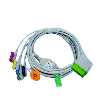 Enega kosa EKG Bolnikov Kabel IEC Z 3leads 5leads Snap posnetek Za NIHON KOHDEN EKG Monitor Electrocardiograph
