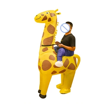 F62D Napihljivi Žirafa Vozijo Kostum Novost Kostum za Odrasle Drama za Predvajanje Kostum