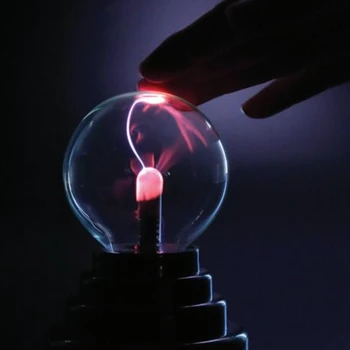 Fantasy 3-Palčni Mini Magic Dotik Občutljiv Plazme Žogo USB Steklene Krogle Strele Lučka Plazme Obkrožiti Luč za Stranko & Dekoracijo