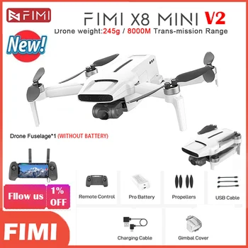 FIMI X8 MINI Pro V2 2023 Fotoaparat brezpilotna letala 9km Prenos 4k Mini Brnenje Gimbal Strokovno 3500mAh Quadcopter z Daljinskim upravljalnikom