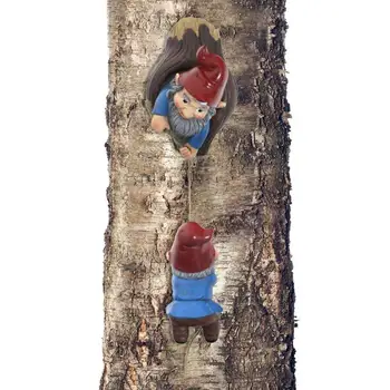 Garden Visi Gnome Palček Plezanje Drevo Kip Smolo Okras Božično Dekoracijo Za Na Prostem Odlikovanja