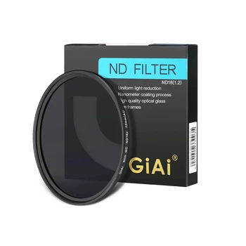 GiAi Trdna Nevtralni 1.2 Filter Za Nikon Canon Sigma Sony Objektiv Kamere - ND16 4 Ustavi Filter 37 mm 49 mm 52 mm 67 mm 77mm 82mm