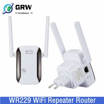 Grwibeou Brezžični WiFi Vmesnik Usmerjevalnika 2.4 G 300Mbps moč Omrežnega Signala Ojačevalnika WR229 IIEEE802.11 b/g/n 2 Antene WiFi Booster Home