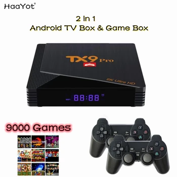 HAAYOT 2 V 1 Pametna Android 10 TV Polje 64 G 9000+ Igre Polje H616 1G 8G z Gampad 4K Youtube IPTV Set Top Box 2023