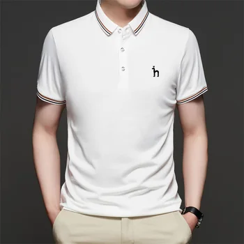 Hazzys Moške Golf Kratek Rokav T-Shirt Trdna Poletje Trendy Polo Majica Osnovne Ohlapno Fit Športna Oblačila