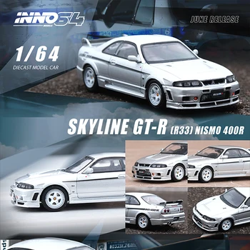 INNO 1:64 Model Avtomobila Skyline GT-R (R33) NISMO 400R Zlitine - Srebrna