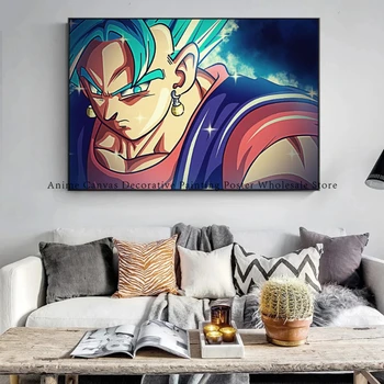 Japonske Anime Risanke Slika perifernih naprav Dragon Ball Super Saiyan Goku Wall Art Zidana, ki je Primerna za Dom, Spalnica Dekoracijo Plakat