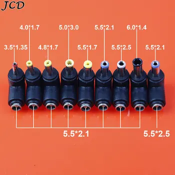 JCD DC Vtič Priključek 5.5 x 2.1 MM Ženski Adapter za 3.0×1.35，4.0×1.7,5.0*3.0 5.5×2.1，5.5×2.5，6.0×1.4 mm Moški 90 Stopinj