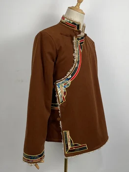 Jeseni, Pozimi Moške Tibera Suknjič Kitajska Tradicionalna Oblačila Vzhodu Orientalski Slog Tibera Plašč Etnične Slog Vrhovi Moški