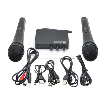K2 Brezžični Družine Pojejo Sistem Petje Pralni Mikrofona, Predvajalnika USB Digitalne Zvočne Kartice PC Telefon Mešalnik Poroko