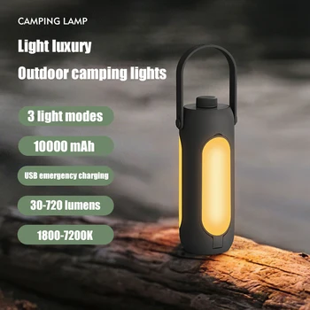Kampiranje na prostem Svetlobo USB Polnilna Svetilka Svetilka Razsvetljave v Sili Baterije Viseče Luči Vrt Dekor 3 Načini Lučka