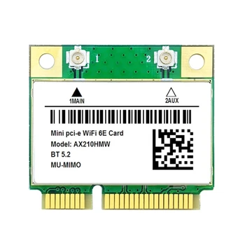 Kartico WiFi 6E AX210HMW Mini PCI-E Wifi6e Kartico Bluetooth, združljiva 5.2 Za AX210 Brezžični Adapter 5374Mbps Hitro-
