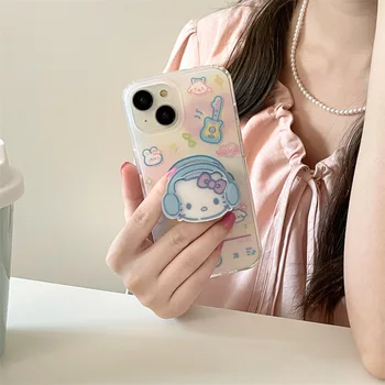 Kawaii Sanrio Telefon Primerih Pozdravljeni Kittys Pribor Cute Anime Risanke Uporablja Iphone1413Promax1112 Varstvo Igrače za Dekleta Darilo