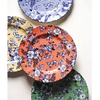 Keramično ploščo retro posode za gospodinjstvo modro in belo ploščo underglaze barve ploščati popoldanski čaj sladico plošče