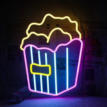 Kokice, Neon, Luči Domači Prigrizek Živili Trgovina Bar LED prijavite Estetske Spalnica Stranka Umetnosti Obletnico, Rojstni dan Vzdušje Steno Decorati