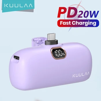 KUULAA Mini Power Bank 5000mAh PowerBank QC PD Hitro Polnjenje Za iPhone 14 13 12 Batterie Externe Prenosni Polnilec Za Xiaomi Mi