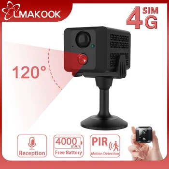 LMAKOOK 4K 8MP 4G Mini Kamera PIR detekciji Gibanja vgrajena Baterija 4000 mah WIFI Varnostno nadzorna Kamera IR Nočno opazovanje
