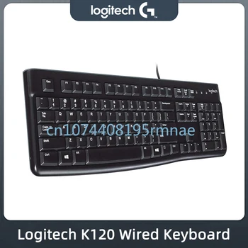 Logitech K120 Žično Tipkovnico Za Windows 10 11 8 7, Za PC, Laptop, Plug And Play, Full-Size, Razlitja na Mraz, Ukrivljen Prostor, Bar