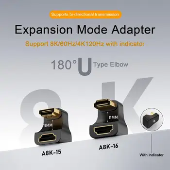 Mini Converter 8k Ultra-clear Hdmi je združljiv Moški-Ženski Adapter s Lučka Uhs2.1 Podpore 4k Hdmi je združljiv 2.1