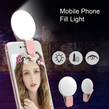 Mini Selfie Svetlobe LED Bliskavico Telefon Objektiv Svetlobno USB za Polnjenje Mobilnega Telefona Izpolnite Lučka za Ženske Selfie Luči Posnetek Izpolnite Video Lučka