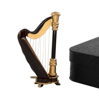 Miniaturni Lesene Harfo Model Mini Harfe Glasbila, 1/12 Lutke ob11 1/6 Akcijska figura, Pribor bjd ne more igrati