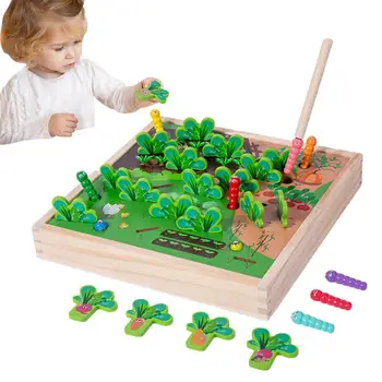 Montessori Korenček, Igrače, Lesene Korenček Vleče Igrače Ujeti Črvi Igrače Za Toddlers Korenček Pridelek Predšolsko Učenje In Izobraževanje